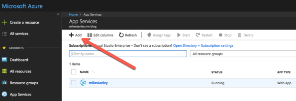0718 Azure Add App Service