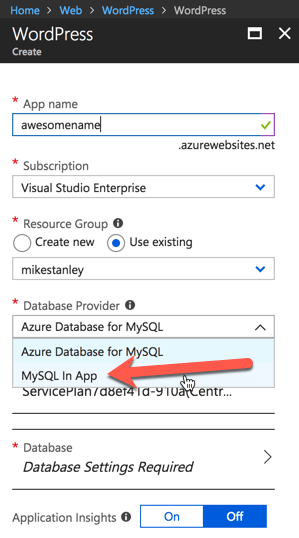 Azure App Service Options